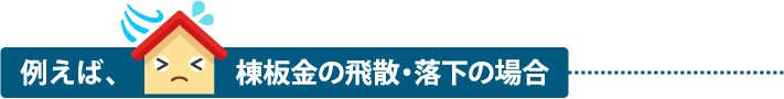 例えば棟板金の飛散や落下の場合