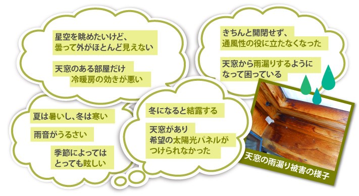 築年数が経ちお荷物になった天窓
