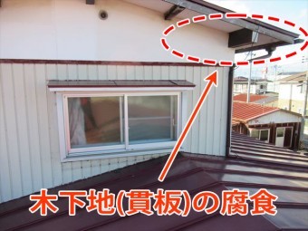 唐草下地(貫板)の腐食