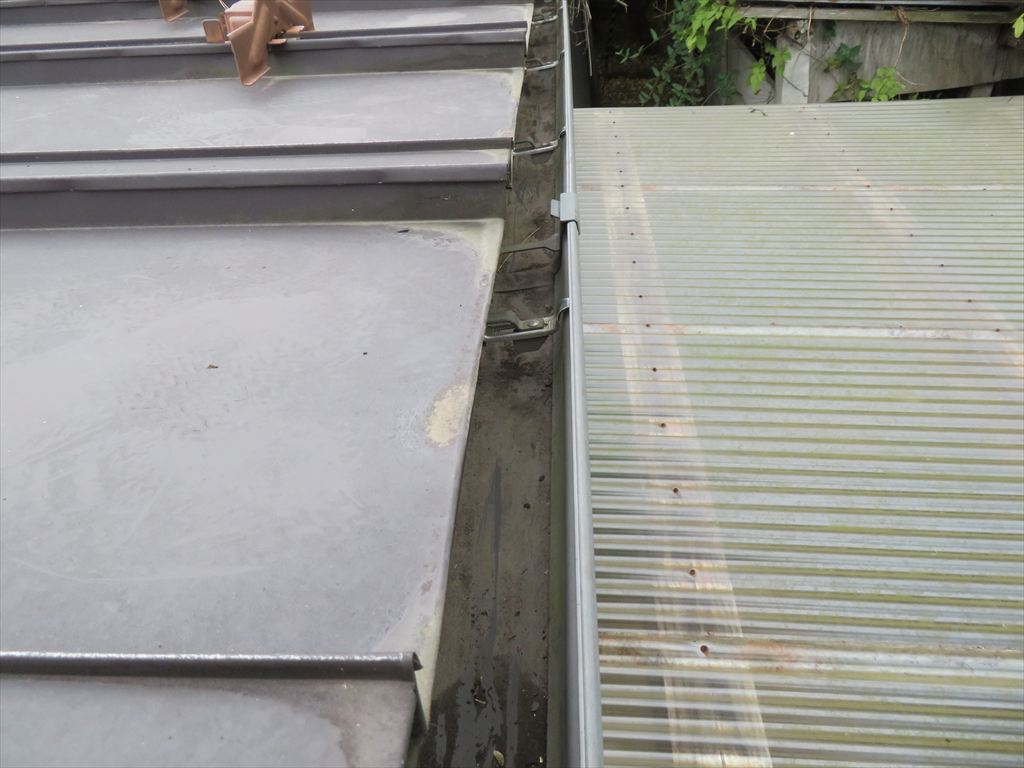 雨樋清掃後 落ち葉や枝を取り去った後