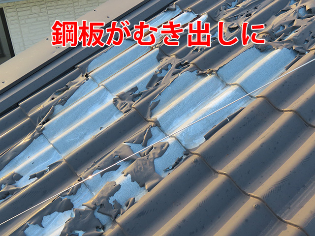 鋼板が剝き出しになったプレーゲルの屋根